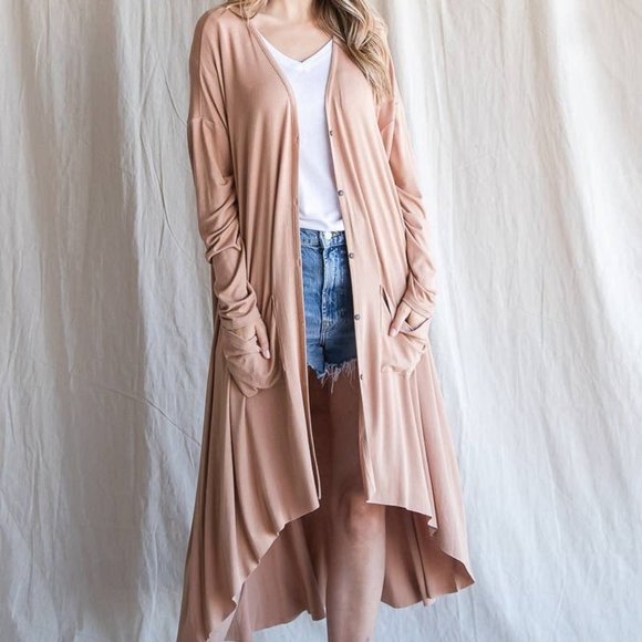 Heyson Saddle Brown Light Midi Cardigan - Picture 1 of 3